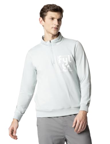 FYLTR Mens Casual Stand Collar Jacket With Half Zip Branding | Full Sleeve | Casual Winterwear For Men