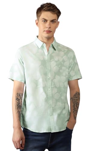Dennis Lingo MenS| Green| Half Sleeve| Spread Collar| Printed| Relaxed Fit| Casual Shirt