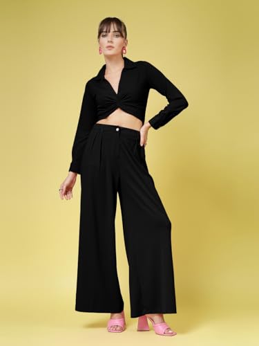 Oomph! WomenS Stretchable Lycra Top And Trouser Pant Set |Two Piece Co-Ord Set | Wester Wear Regular Fit | Stylish Multipurpose