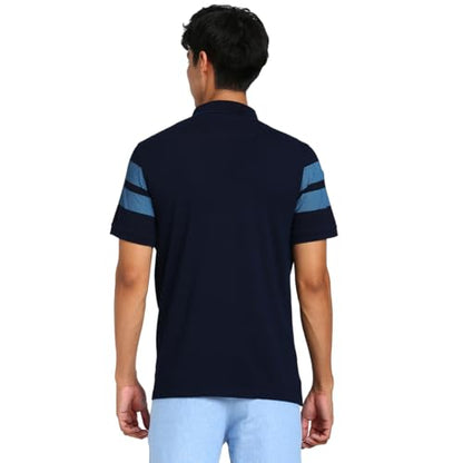 Turtle Men 100% Cotton Indigo Slim Fit Navy Blue Polo T-Shirt