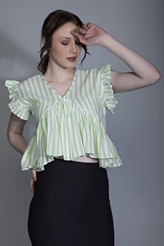 Leriya Fashion Womens Waffle Knit Tunic Cap Sleeve Button Down Tie Knot Henley Tops Loose Fitting Bat Wing Shirts Top (X-Small,