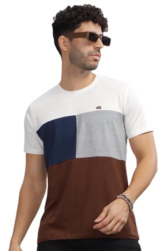 ADRO Tshirt for MenMulti Color T-Shirt for MenCotton T-ShirtMens TshirtRN8-24-WHNBBR-XL