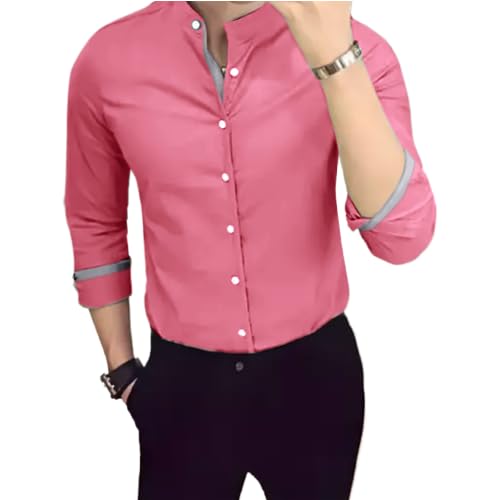 Tee Projekt Mens Shirt Solid Cotton Long Sleeve Button Down Beach l Office l Home (Pack of 1)