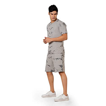 Elliti MenS Casual Summer Night Dress Soft Cotton Poly Lycra Digital Printed Sleepwear & Launge(Lounge) Wear Night Suit,Regular