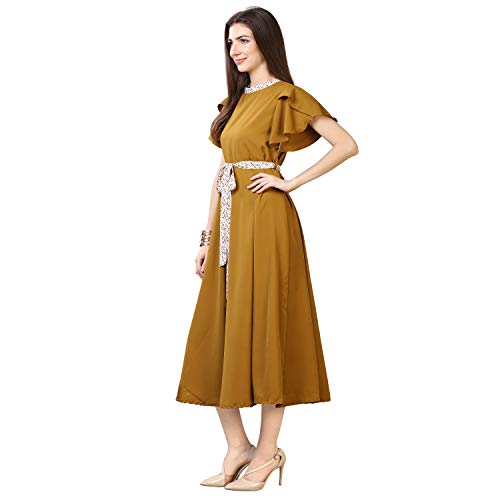 OOMPH! Womens Western & Fusion wear Midi Dresses for Women, Beach, Green - md64
