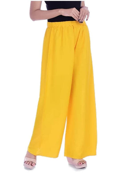 Fashion Gallery WomenS Rayon Relaxed Fit Palazzo Pants With Full Length Pull On Closure And Elasticated Flexible Waist|Palazzo