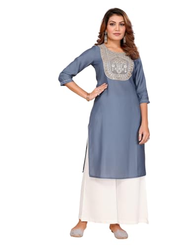 rangita Women's Viscose Poly Embroidered Regular Kurta