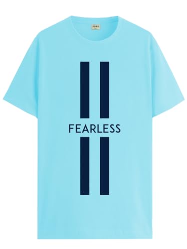 ADRO Mens Fearless Printed Cotton T-Shirt_RN24-L2-FRLS-MI-XL Mint