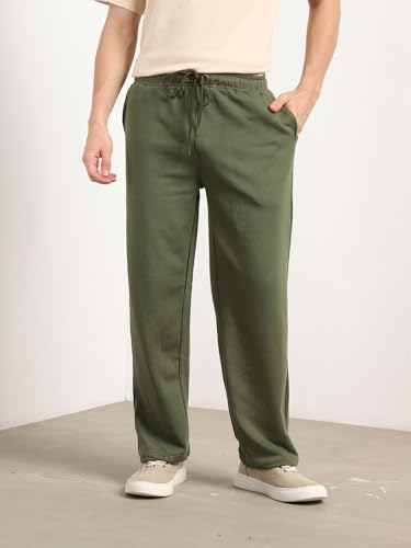 Nobero MenS Straight Sweatpants (1M-Bwjg-R0174-Nb_Olive Green