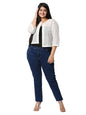 Style Quotient Women Off White Self Design Floral Lace Open Front Smart Casual Shrug