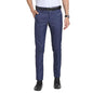 Turtle Men Poly Viscose Stretch Blue Dobby Printed Ultra Slim Fit Formal Trouser