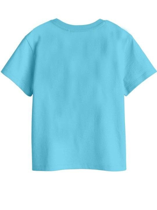 Bon Organik Girls Regular Fit T-Shirt (BON11926_Sky Blue