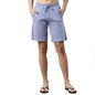 Enamor Essentials Womens Mid Rise Relaxed Fit 100% Cotton Knee Length Shorts Bermuda with Elasticated Waistband and Pockets - E
