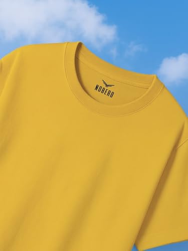Nobero MenS Oversized Fit T-Shirt (1M-Twts-R0039_Mustard Yellow