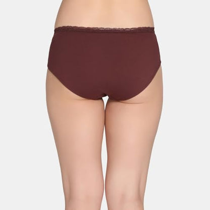Zivame Womens Cotton Blend Classic Solid Hipster Panties (Pack of 1) (ZI28C3-Rum Raisin_Rum