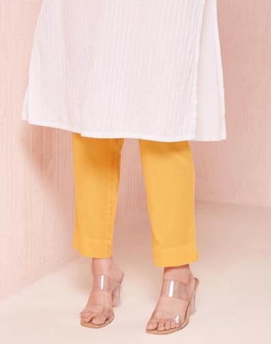 Fabindia WomenS Regular Ethnic Pant (2126407Yellow_Yellow