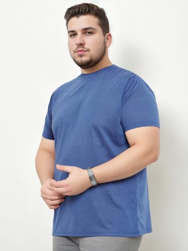 Nobero MenS Solid Regular Fit T-Shirt (1M-Twts-R0041_Marine