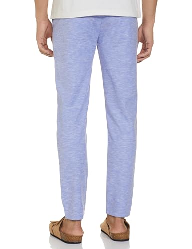 The Indian Garage Co Men Slim Fit Solid Mid-Rise Jogger Trousers Blue