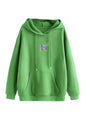 Kotty Women Full Sleeve Hooded Printed Sweatshirt Lime Green
