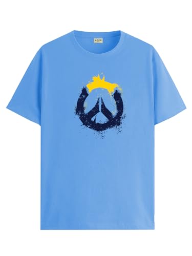 ADRO Mens Printed T-Shirt for Men | R22-M-PC-SK-XL Sky Blue