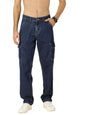 Thomas Scott Men Comfort Relaxed Fit Clean Look Light Fade Pure Cotton Cargo Jeans