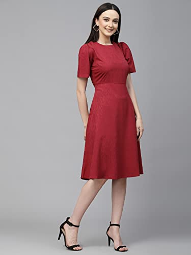 Style Quotient Women Maroon Solid Polyester Regular Smart Casual Tops