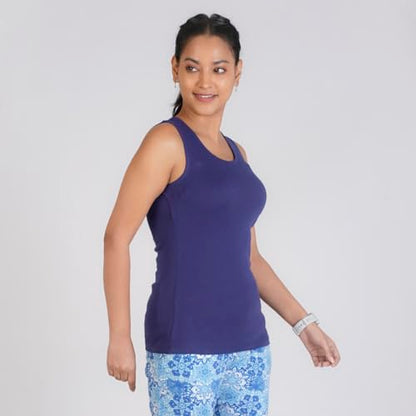 Rupa Colors Playsure Solid 100% Combed Cotton Rib Fabric, Womens Tank Top, Sleeveless Pack of 1