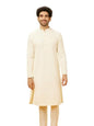 Manyavar Mens Cream Viscose Kurta Pyjama Set