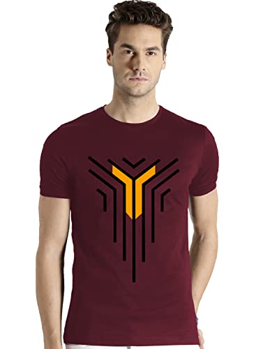 ADRO Men's Graphic Design Printed T-Shirts (RNR-M-LNL-MR_Maroon_XL)