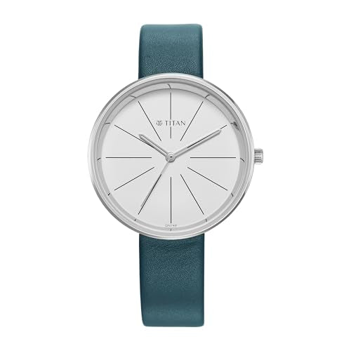 Titan Stackables Quartz Analog White Dial Leather Strap Watch For Women