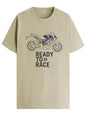 ADRO Men's Biker Design Printed 100% Cotton T-Shirt - Regular Fit, Printed T-Shirts for Men (RN24-KTM-BE_Beige_XL)