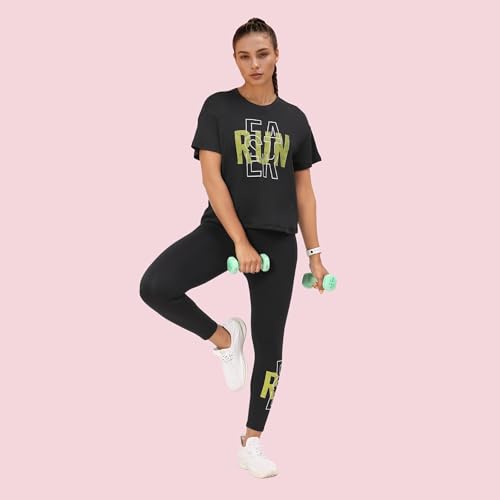 Enamor Womens Skinny Leggings (A606_JetBlack Run Faster