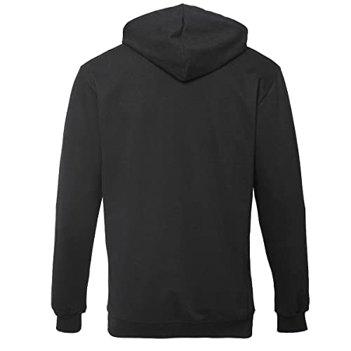 ADRO Men's Cotton Neck Hooded Sweatshirt (H20-GL-GAP-BL_Black)