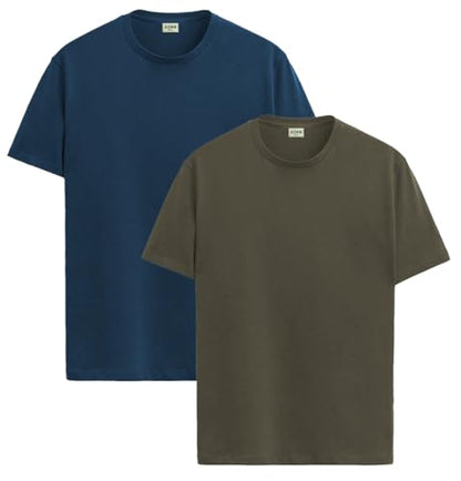 ADRO T Shirts Pack of 2 Mens Tshirts Cotton T Shirts for Men Tshirt T-Shirts Combo T Shirts Tshirts for Men Plain Solid Tshirts