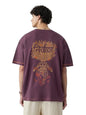 The Souled Store Nirvana Men And Boys Short Sleeves Round Neck Purple Embroidered Cotton Oversized T-Shirts