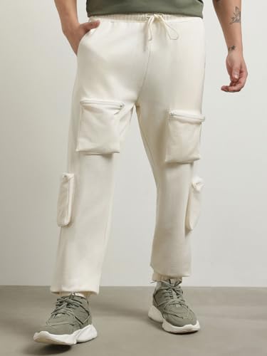 Nobero MenS Loose Sweatpants (1M-Bwjg-R0112-Aw_Arctic Wolf