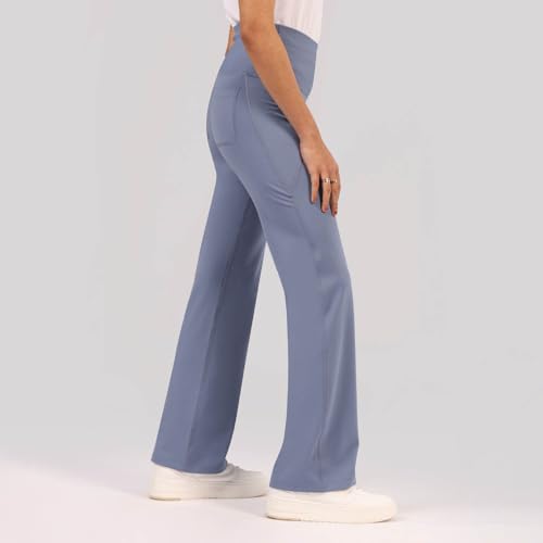 BlissClub Ultimate Flare Pants for Women Upto 54 ft | Ribbed Waistband, 4 Pockets | High Waist Trousers and Formal Pants for Of
