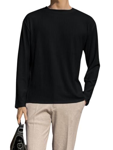 Leriya Fashion Mens Regular Fit T-Shirt (LF-MT-1103_Black