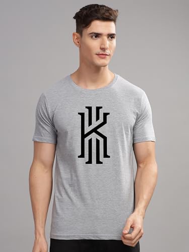 ADRO Mens Printed T Shirt - Premium Cotton Graphic Printed Tshirt - Grey T-Shirt - RN24-KOBE-GR