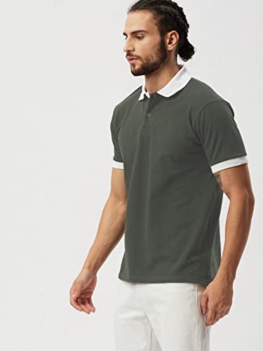 Greciilooks T-Shirts For Men| Solid Plain T-Shirts| Polo-Collar Neck T Shirt| Half Sleeves Casual T-Shirt For Men| Regular Wear