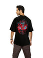 Bewakoof X Official Marvel Merchandise MenS Graphic Printed Cotton T-Shirt - Oversized Fit, Round Neck, Half Sleeves_599566_Bla