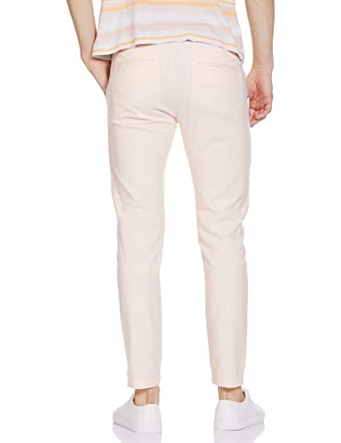 The Indian Garage Co Men Slim Fit Solid Mid-Rise Jogger Trousers Cream