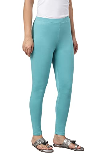 W for Woman Light Blue Solid Knitted Womens Tights