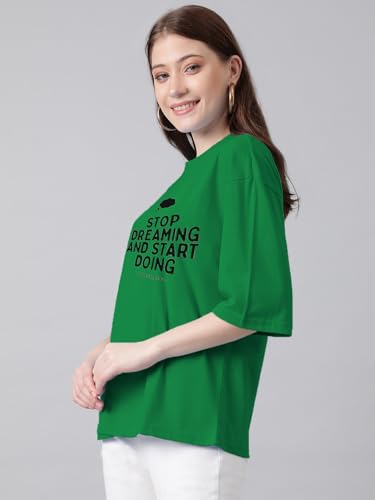 KOTTY Womens Cotton Blend Printed Oversized T-Shirts