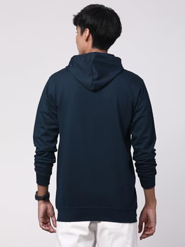 ADRO Mens Cotton Solid Zipper Hoodie Sweatshirts (ZH23-PLN-SB_Teal)