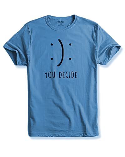 ADRO You Decide Mens Printed T-Shirts (RNR-M-DEC-SK_SkyBlue_XL)