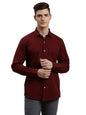 Turtle Men 100% Cotton Slim Fit Maroon Solid Formal Shirt