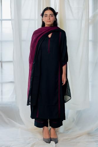 ANNI DESIGNER Women's Rayon Viscose A-line Solid Kurta with Pant & Dupatta