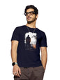 Bewakoof MenS Printed 100% Cotton T-Shirt - Regular Fit, Round Neck, Half Sleeves Blue