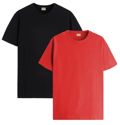 ADRO T Shirts Pack of 2 Mens Tshirts Cotton T Shirts for Men Tshirt T-Shirts Combo T Shirts Tshirts for Men Plain Solid Tshirts